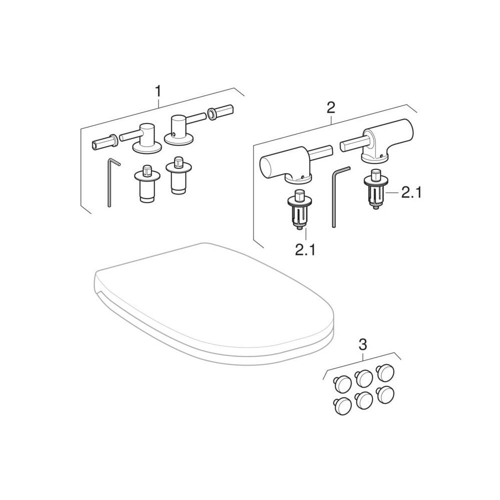 Geberit WC-Sitz 500, Befestigung von oben, ohne Absenkautomatik, Weiß glänzend... GEBERIT-41761000 8017895034999 (Abb. 5)