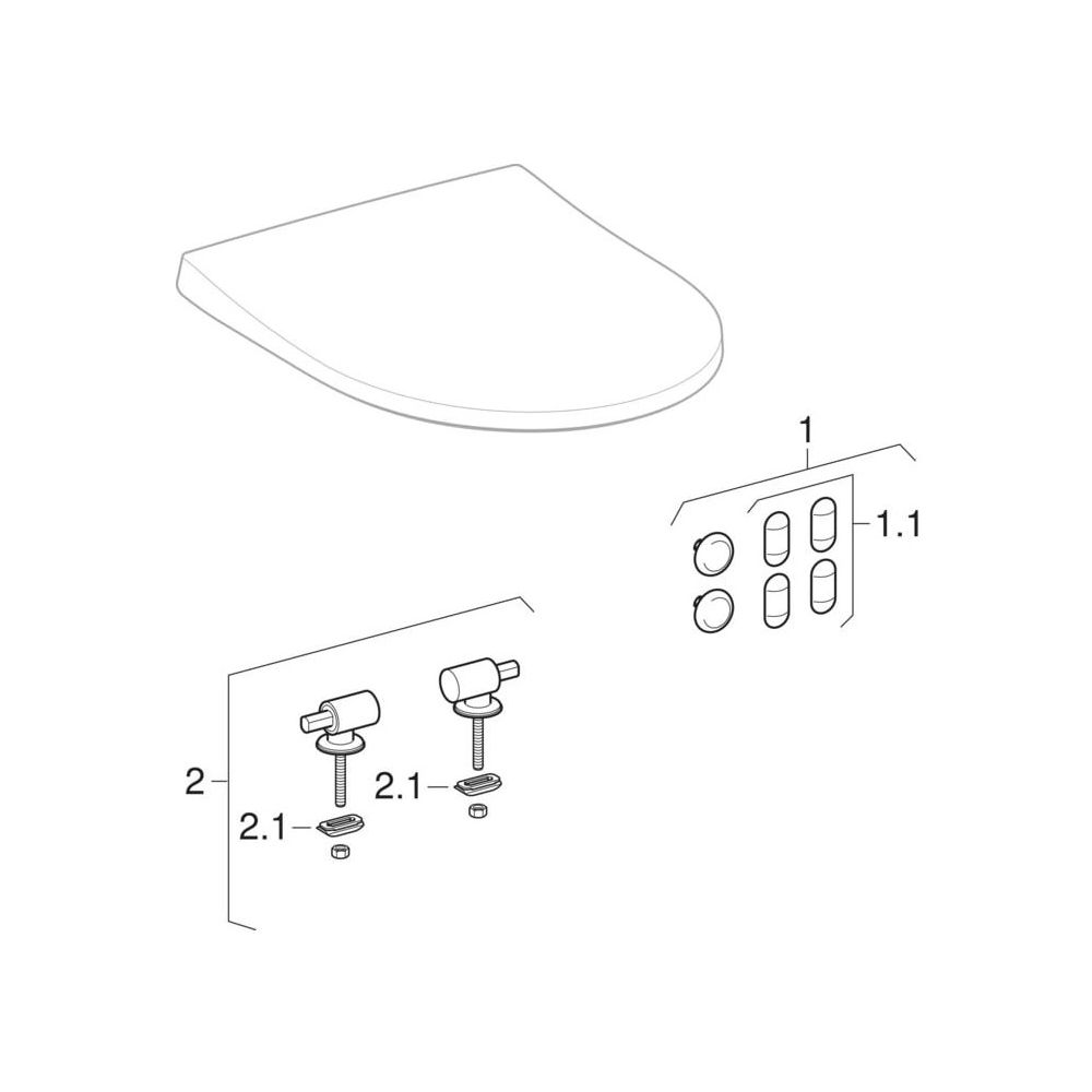 Geberit iCon Set Wand-WC Tiefspüler geschl. Form Rimfree, WC-Sitz T 53cm Absenkaut.... GEBERIT-501664008 4025410949875 (Abb. 14)