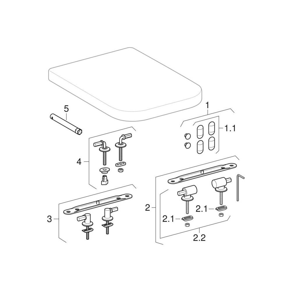 Geberit Renova Plan WC-Sitz eckiges Design, Befestigung von unten ohne Absenkautoma... GEBERIT-572110000 4022009305661 (Abb. 11)