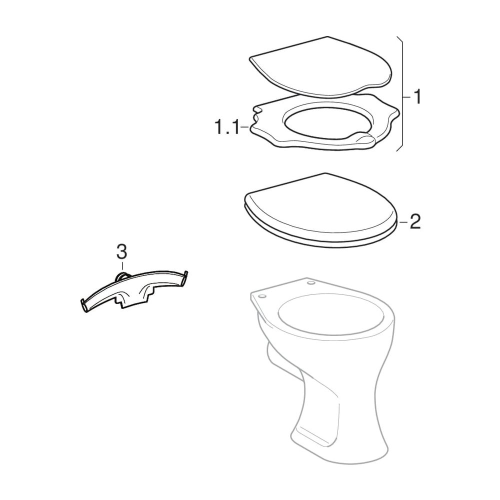Geberit Bambini Stand-WC für Kinder, Flachspüler, für WC-Sitz Tiefe 43cm, Weiß... GEBERIT-211500000 4022009021936 (Abb. 10)