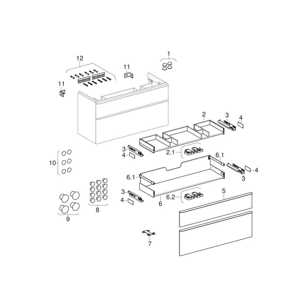 Geberit Smyle Square Unterschrank für Doppelwaschtisch, 2 Schubladen, 118,4x61,7x47... GEBERIT-500356JK1 4025416433491 (Abb. 10)