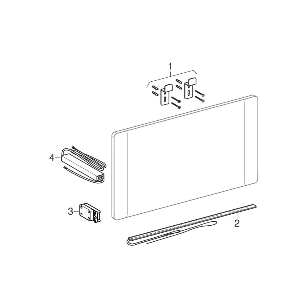 Geberit Option Square Lichtspiegel Beleuchtung beidseitig, Breite 120cm, Höhe 65cm,... GEBERIT-819220000 4022009327632 (Abb. 11)