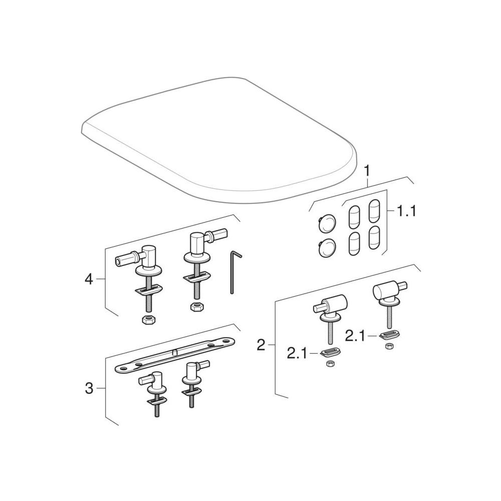 Geberit Smyle WC-Sitz mit Absenkautomatik, ohne Quick-Release-Scharniere, Befestigu... GEBERIT-500236011 4025416520436 (Abb. 10)