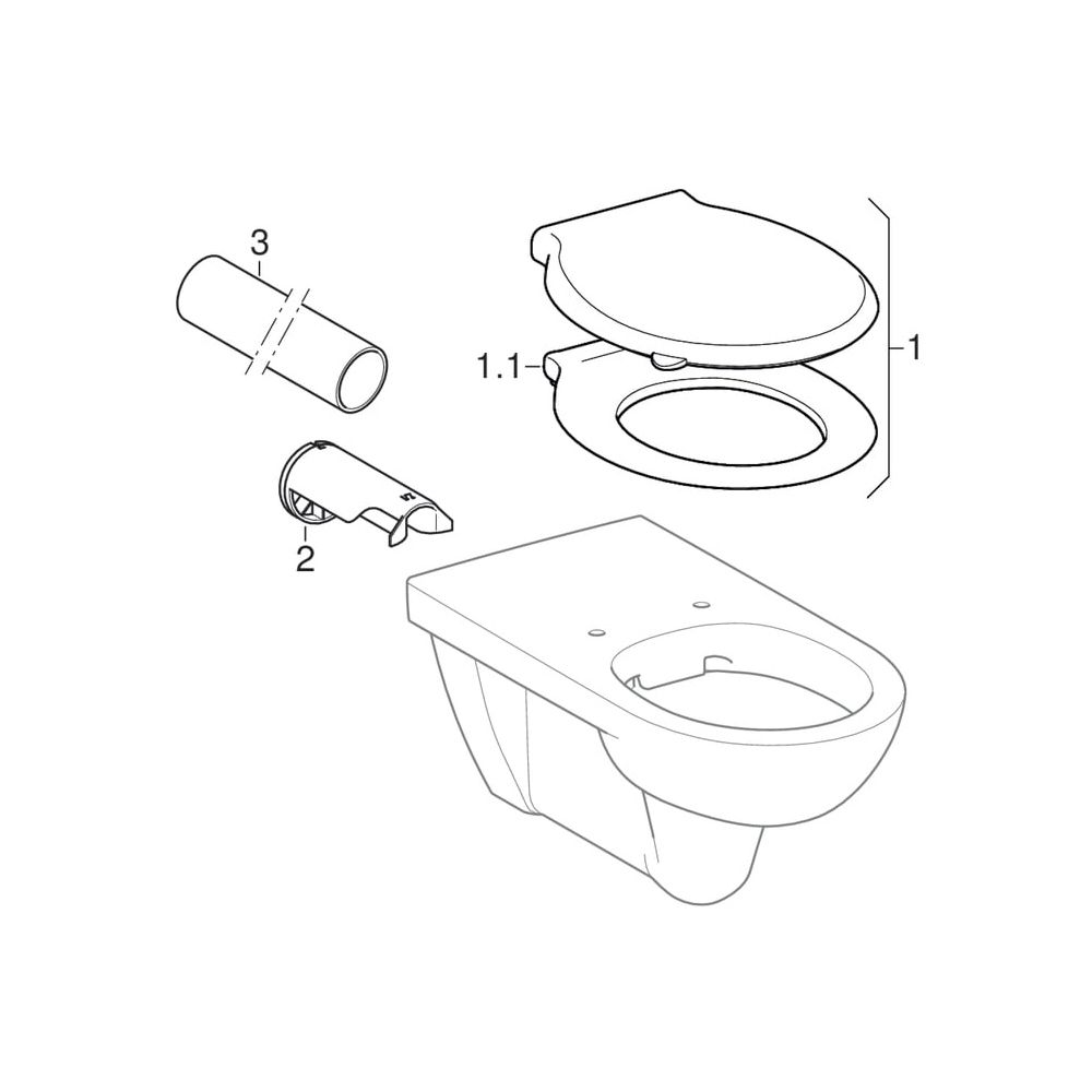 Geberit Renova Comfort Wand-WC Tiefspüler, verlängerte Ausladung, Rimfree Tiefe 70c... GEBERIT-208570000 4022009335019 (Abb. 10)