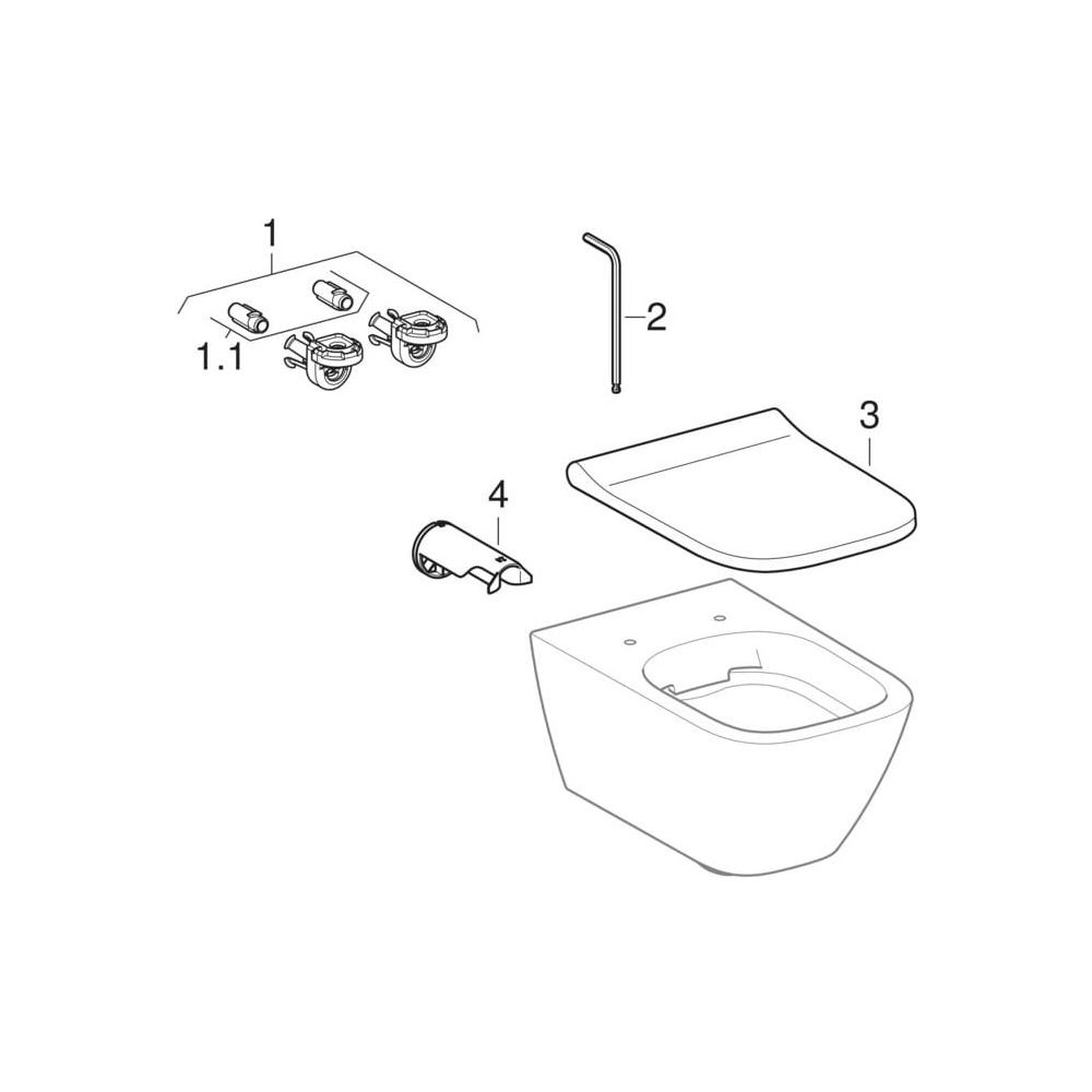Geberit Smyle Square Wand-WC Tiefspüler Rimfree, Ausladung 49cm, KeraTect, Weiß... GEBERIT-500379018 4025416211884 (Abb. 10)
