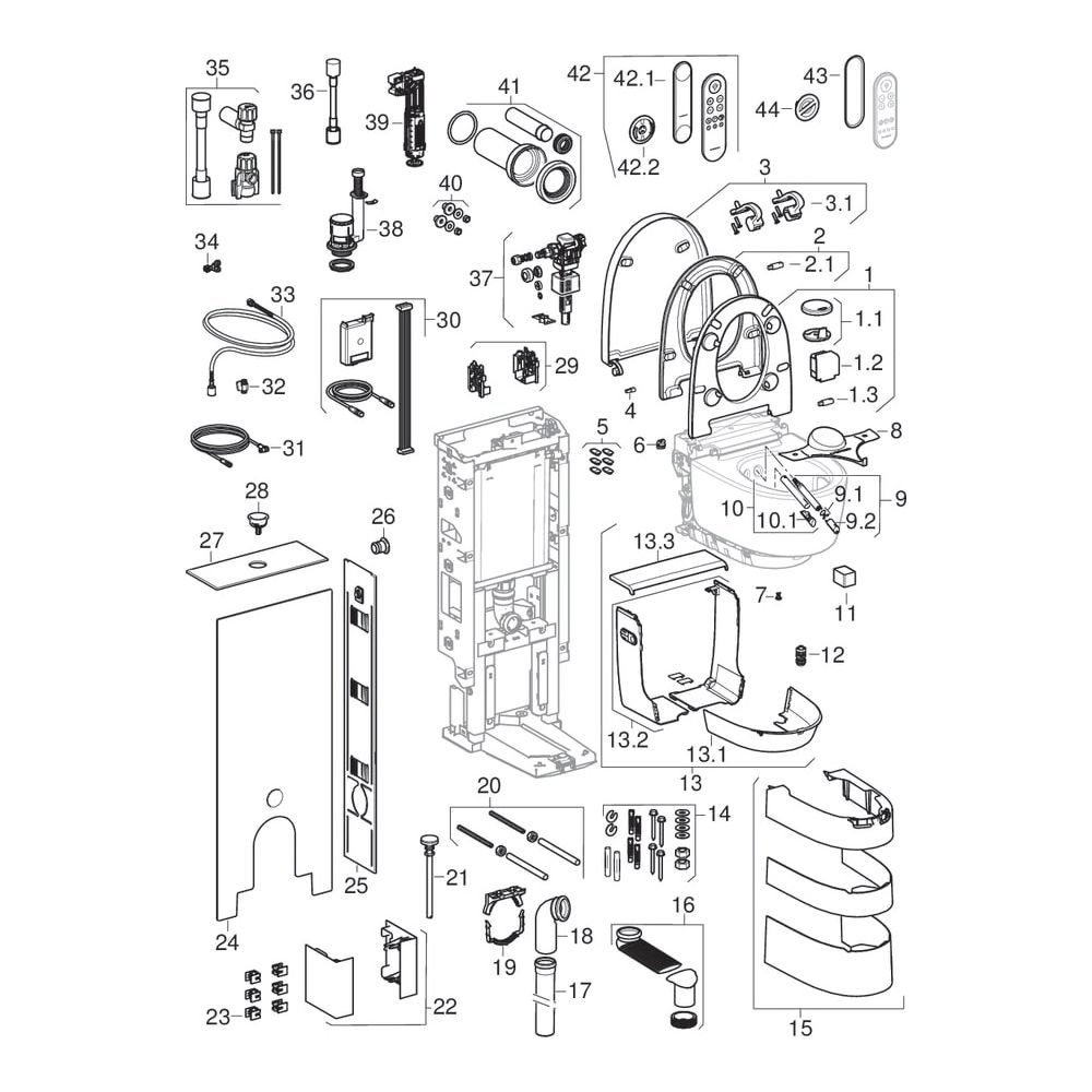 Geberit AquaClean Mera Classic Dusch-WC, spülrandlos, 44x40x59cm, Keramik, Alpinwei... GEBERIT-146240111 4025416357308 (Abb. 13)