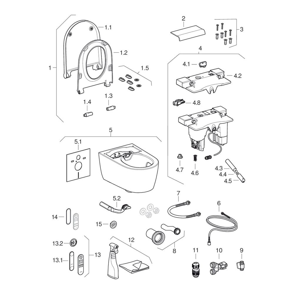Geberit Dusch-WC AquaClean Sela, Wandhängend, TurboFlush, KeraTect, 37,5x40x57cm, A... GEBERIT-146220111 4025416284857 (Abb. 16)