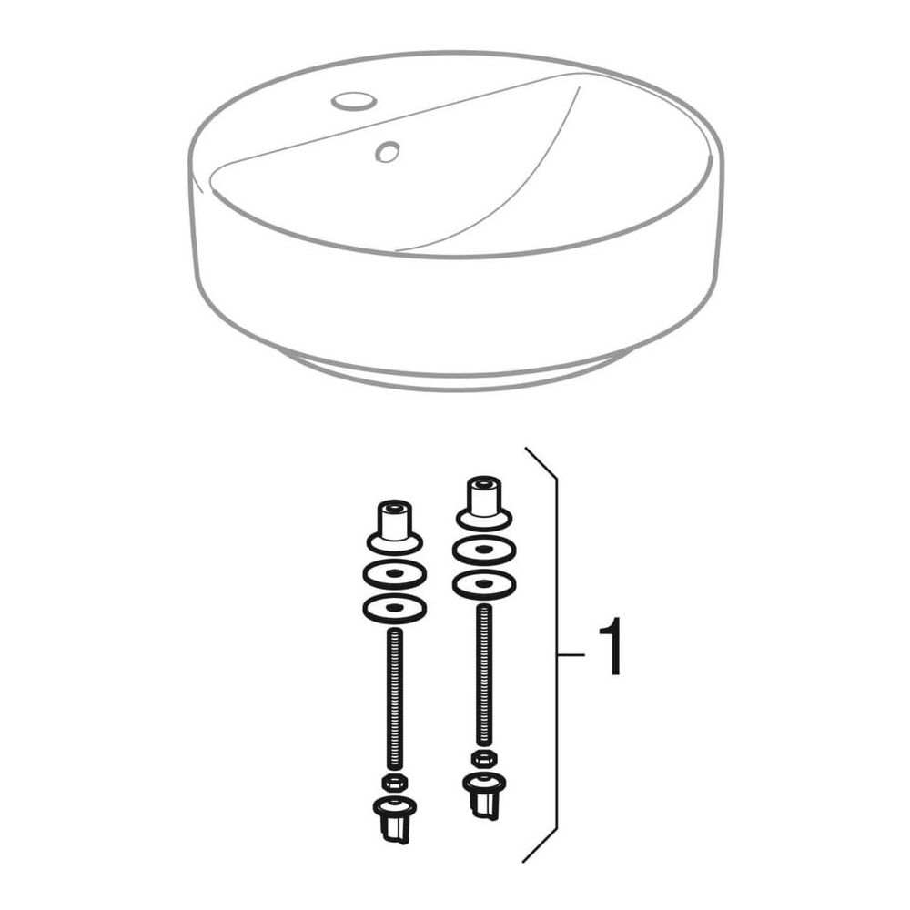 Geberit VariForm Aufsatzwaschtisch, oval, Hahnlochbank, B 60cm T 45cm Hahnloch mitt... GEBERIT-500772002 4025416303022 (Abb. 10)