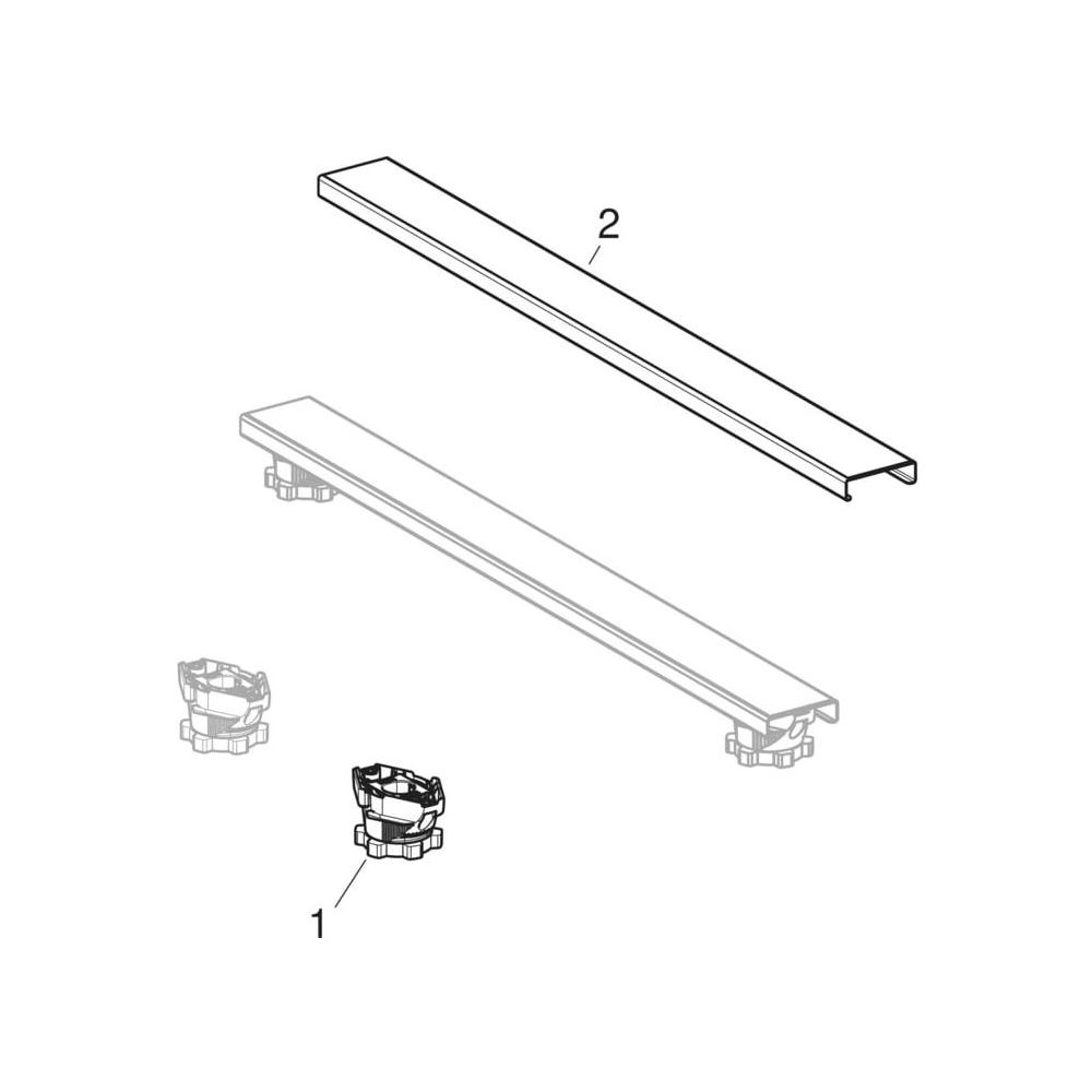 Geberit Set Füße und 4 Traversen, für Duschwannen aus Steinharz, ab 140cm 62,5x9,2–2... GEBERIT-554956002 4025410896124 (Abb. 8)