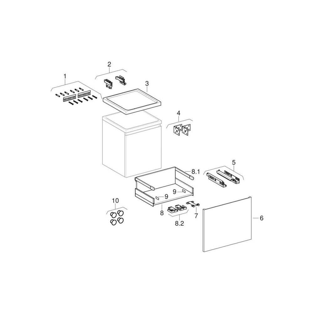 Geberit Renova Plan Seitenschrank 1 Schublade, 40x55x44,5cm, Lava lackiert matt... GEBERIT-501913JK1 4025410905840 (Abb. 10)
