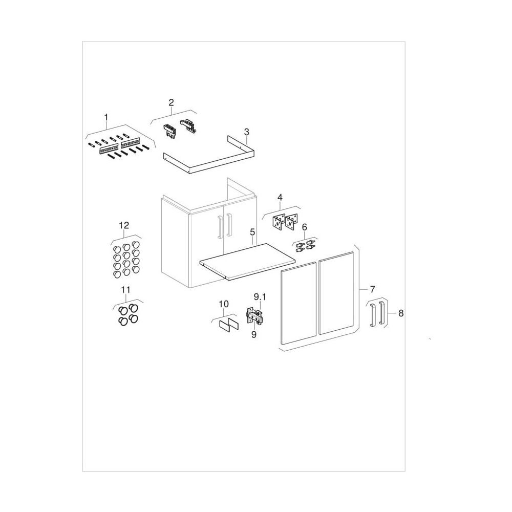 Geberit Renova Compact Unterschrank für Waschtisch, 2 Türen 59,7x60,5x39,7cm B Wasc... GEBERIT-501926421 4025410905581 (Abb. 10)
