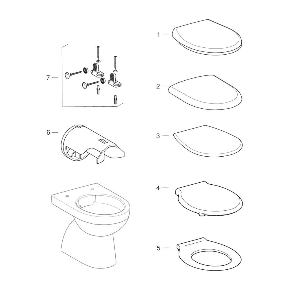 Geberit Renova Stand-WC Tiefspüler, Abgang vertikal, teilgeschlossene Form, Rimfree... GEBERIT-500399012 4025410572998 (Abb. 10)