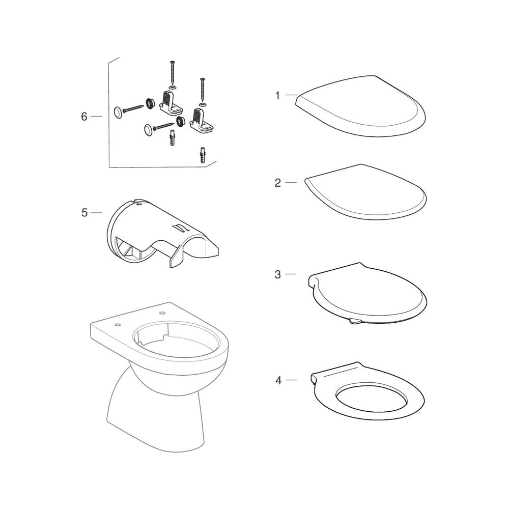 Geberit Stand-WC Renova Tiefspüler, Rimfree, KeraTect, 40x35,5x54cm, Sanitärkeramik... GEBERIT-500399018 4025410599025 (Abb. 16)