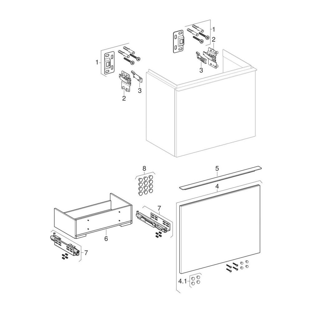 Geberit iCon Unterschrank für Handwaschbecken, 1 Schublade 53x41,5cm, Weiß, lackier... GEBERIT-502302013 4025410941213 (Abb. 12)