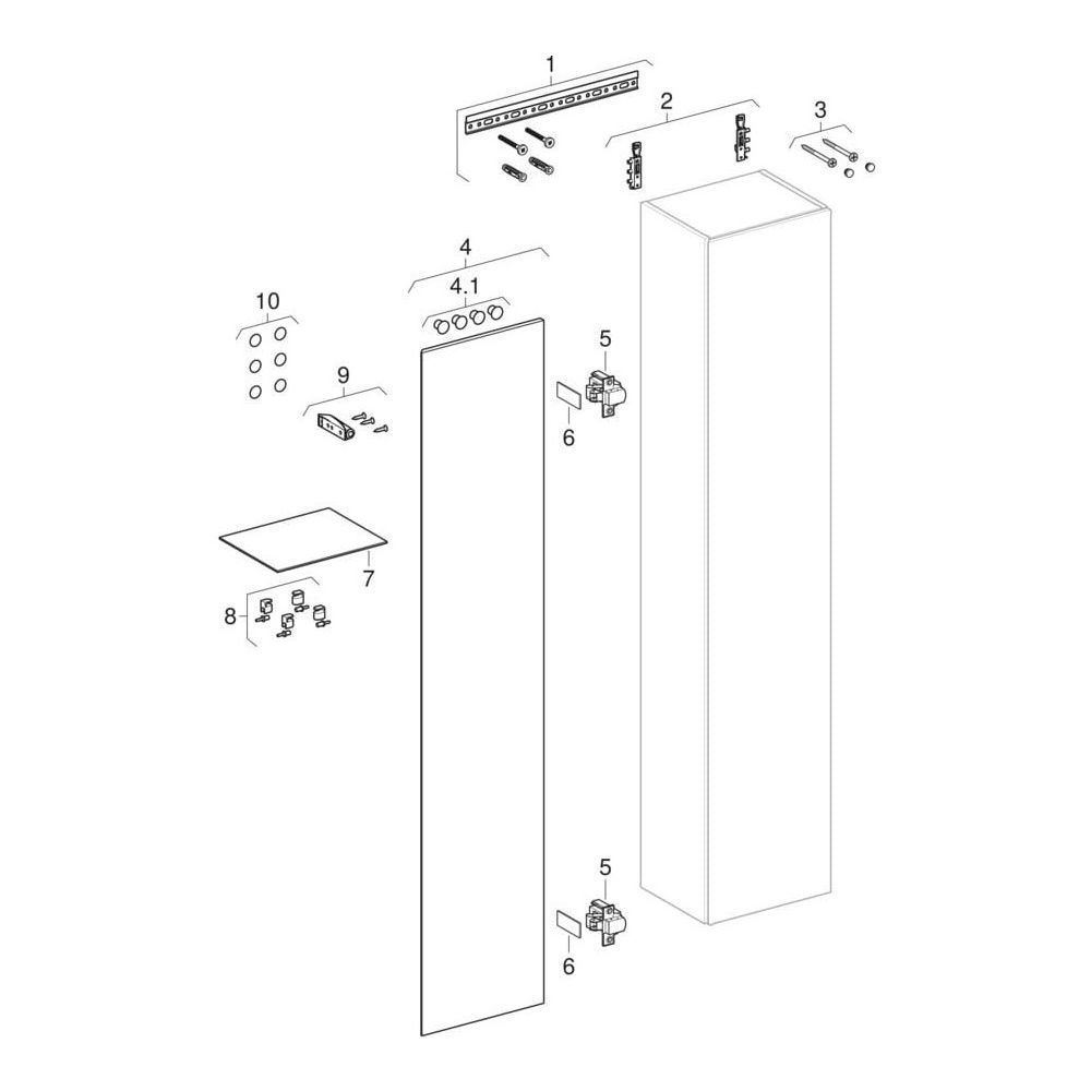 Geberit iCon Hochschrank mit 1 Tür, 36x180x29,1cm, Weiß lackiert hochglänzend... GEBERIT-502316011 4025410941619 (Abb. 10)