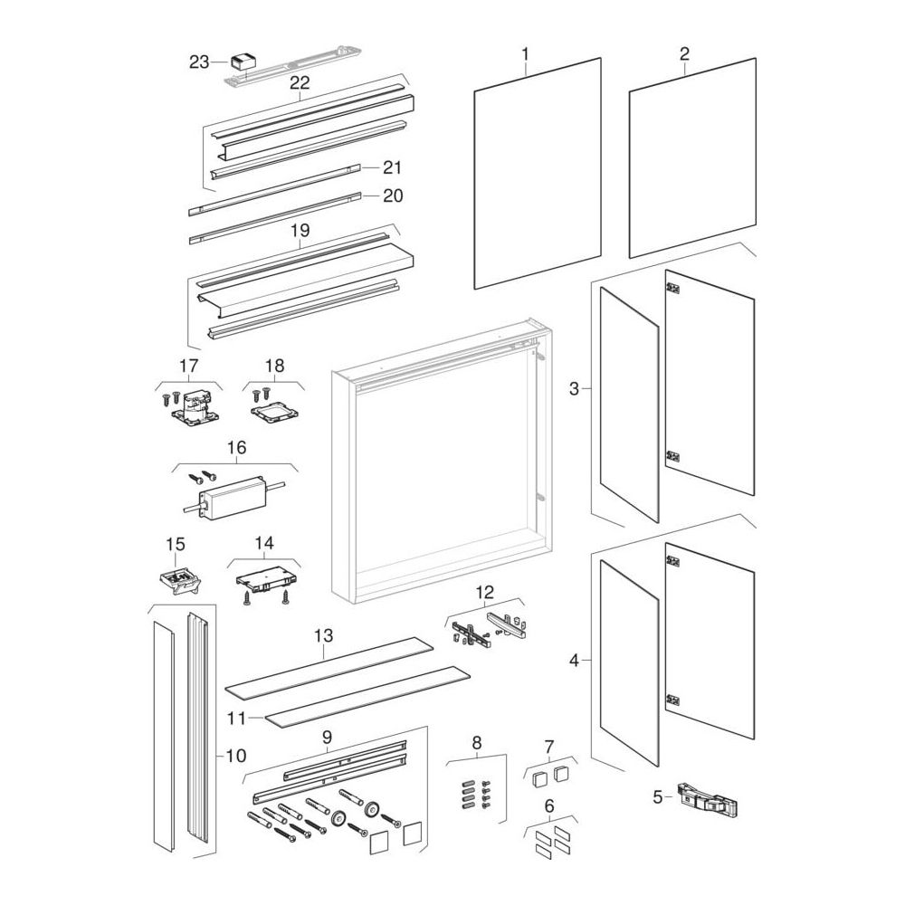 Geberit ONE Spiegelschrank mit Nische und ComfortLight, 1 Tür links, UP-Montage, H ... GEBERIT-505820002 4025410520104 (Abb. 11)