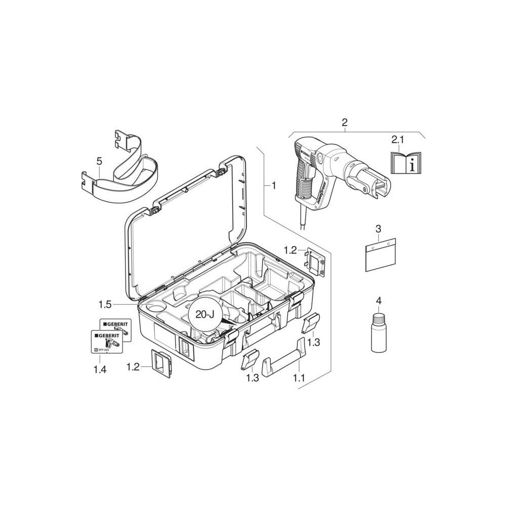 Geberit EFP 203 Pressgerät im Koffer 230V/50-60 Hz, Typ 2 FlowFit... GEBERIT-691026P21 4025410728449 (Abb. 6)