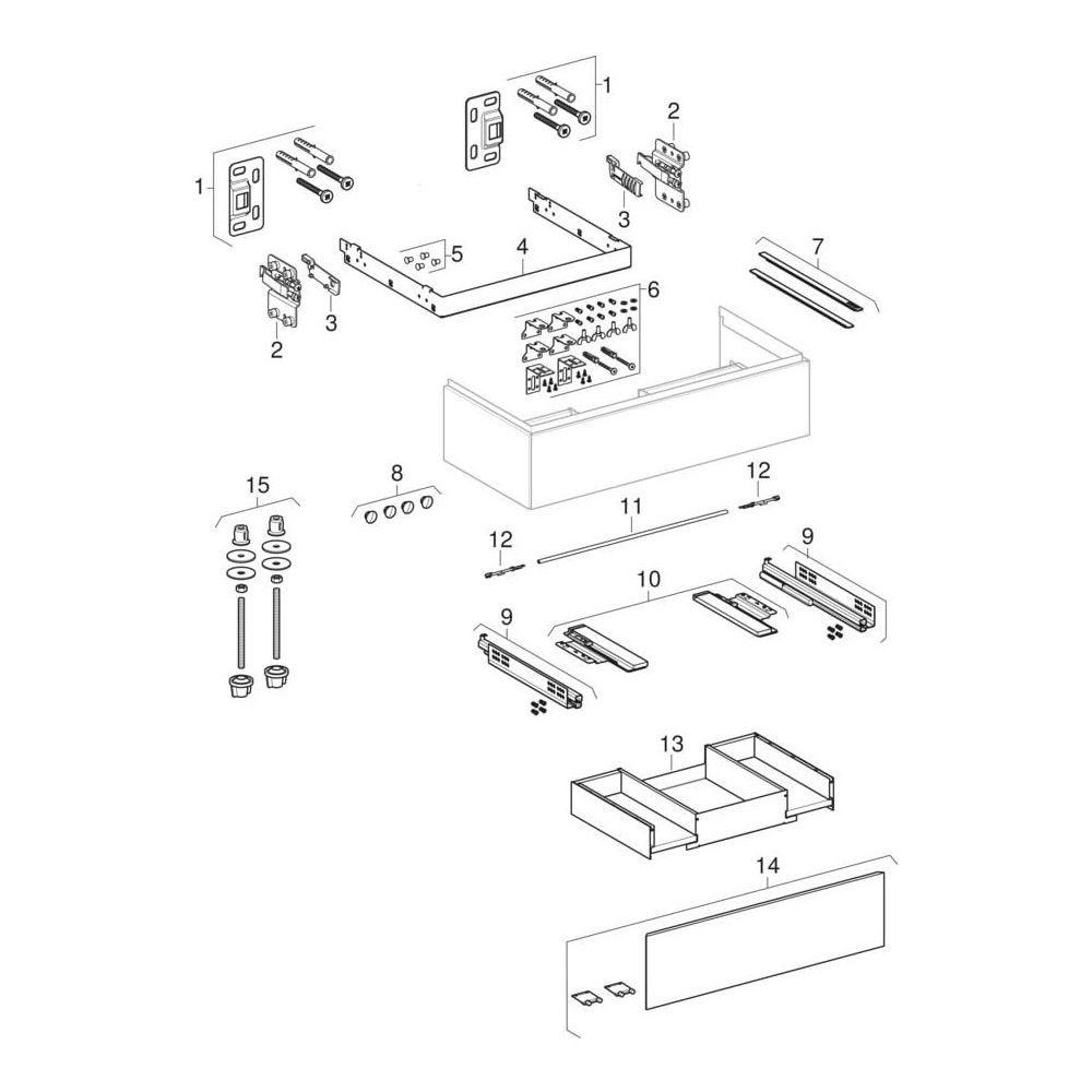 Geberit ONE Unterschrank für Waschtisch, 1 Schublade, Breite Waschtisch 90cm, H 26,... GEBERIT-505073004 4025410630148 (Abb. 12)