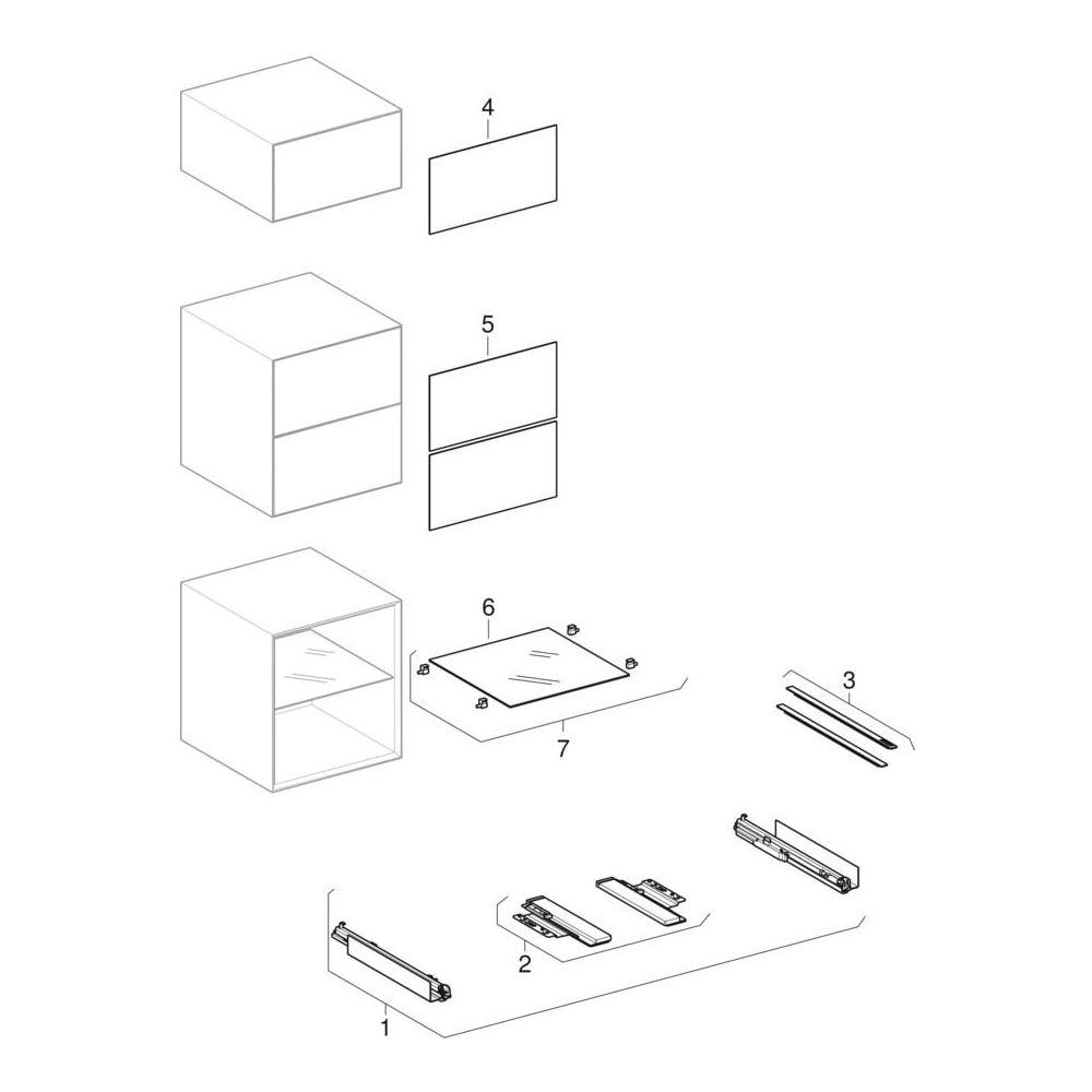 Geberit ONE Seitenschrank 1 Schublade, 45x24,5x47cm, Mattweiß... GEBERIT-505078002 4025410630476 (Abb. 10)