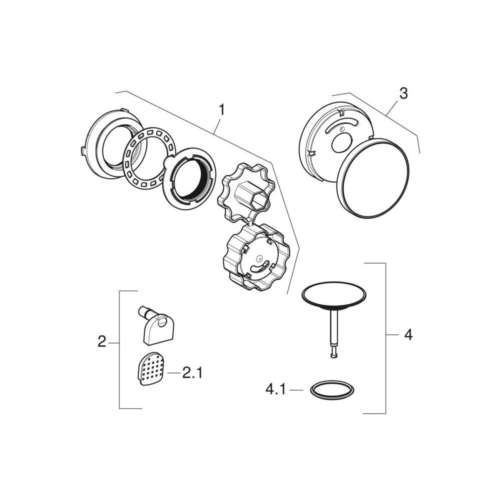 Geberit Split Fertigbauset 52mm, für Badewannenablauf mit Drehbetätigung, Zulauf, Al... GEBERIT-150481111 4025410078889 (Abb. 4)