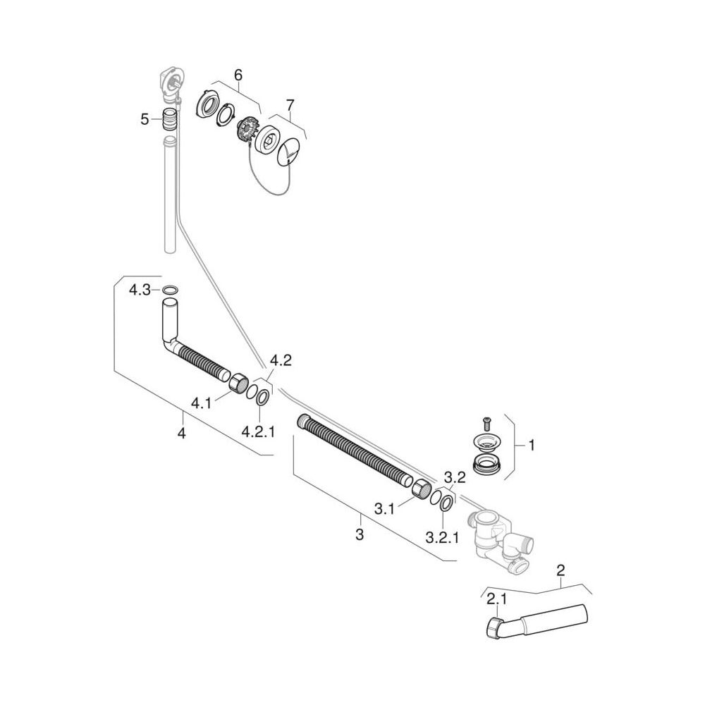 Geberit Badewannenablauf mit Ventilstopfen, mit Fertigbauset Hochglanz verchromt, Au... GEBERIT-150017006 4025410568212 (Abb. 8)