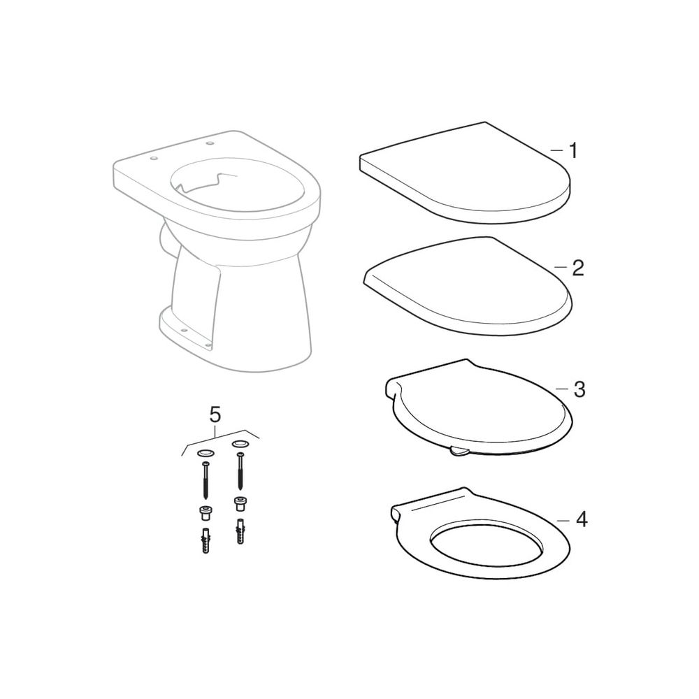 Geberit Renova Stand-WC Flachspüler, Abgang horizontal, Rimfree Tiefe 47cm, Weiß/Ke... GEBERIT-501984008 4025410605047 (Abb. 10)