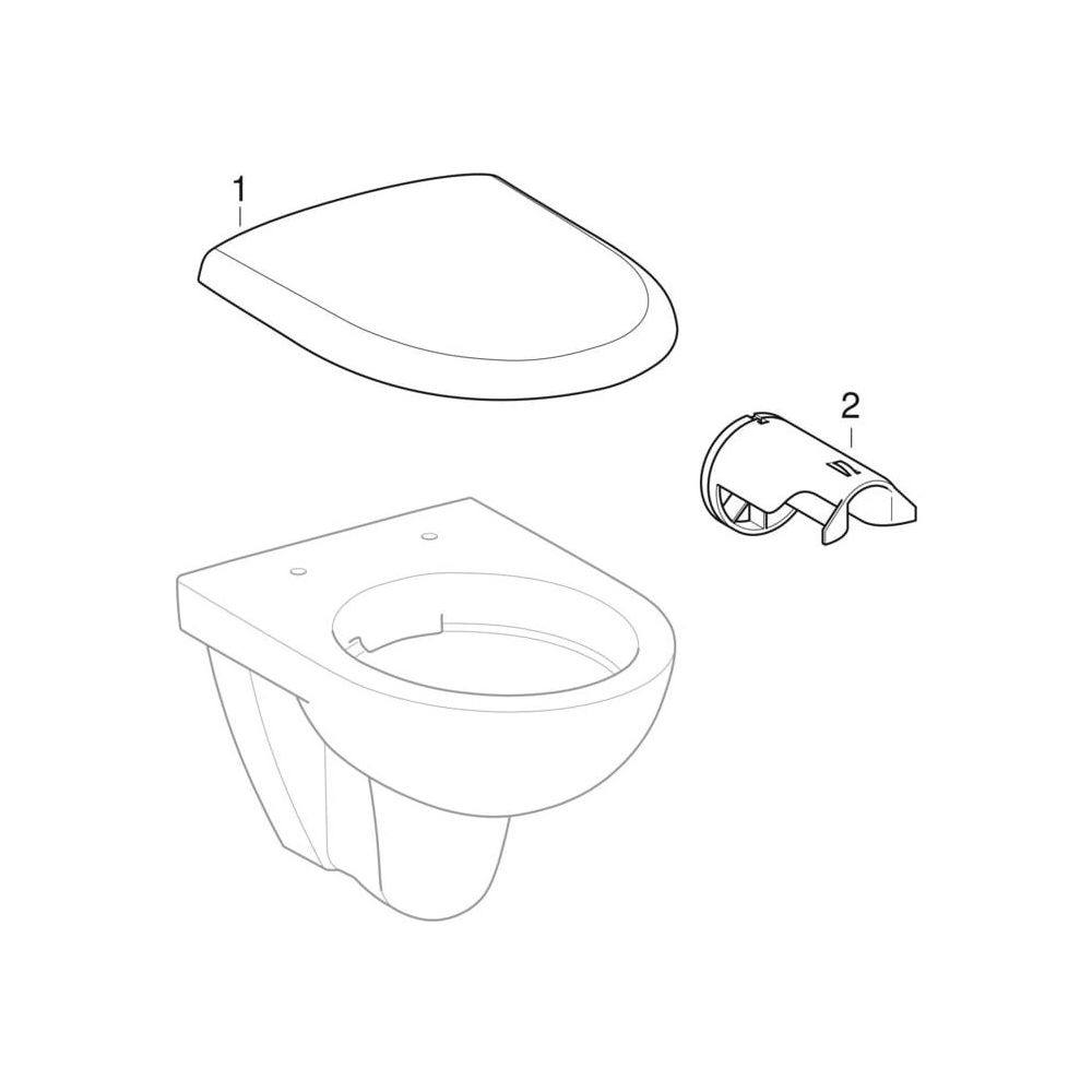 Geberit Renova Compact Wand-WC Tiefspüler, verkürzte Ausladung, Rimfree, Tiefe 48cm... GEBERIT-502297018 4025410642523 (Abb. 10)