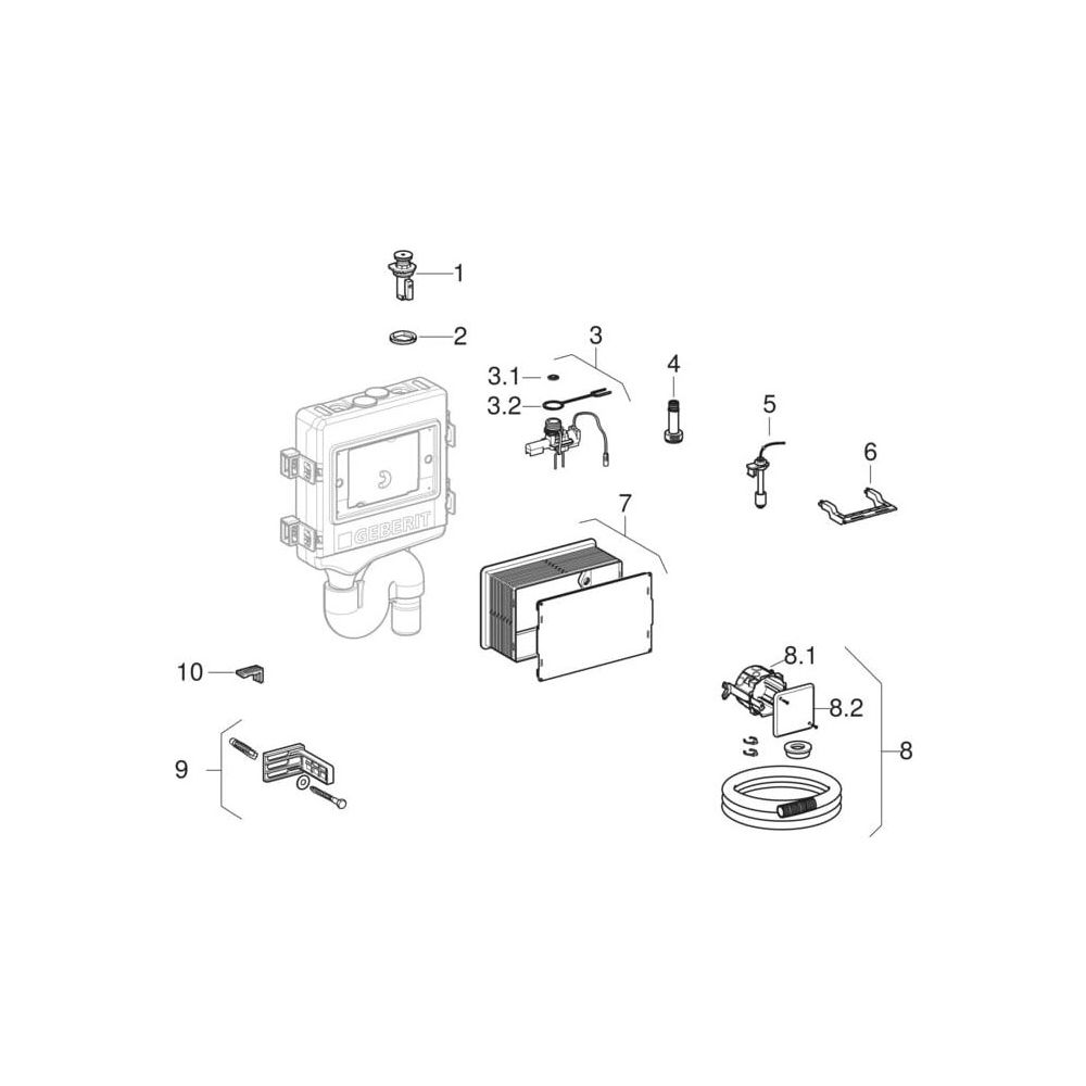 Geberit HS10 Hygienespülung d 50mm, Anschluss 1 Wasseranschluss rechts... GEBERIT-616276001 4025410710437 (Abb. 6)