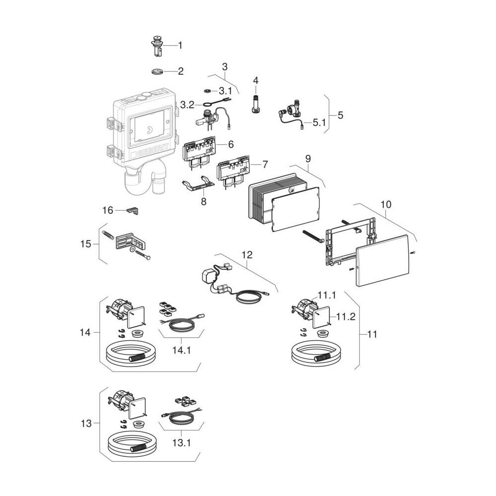 Geberit HS30 Hygienespülung d 50mm, Anschluss 2 Wasseranschlüsse... GEBERIT-616271001 4025410724649 (Abb. 6)