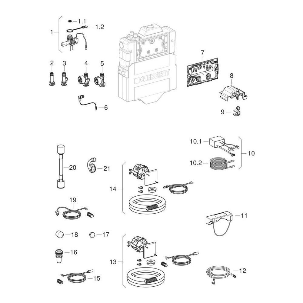 Geberit Duofix Element für Wand-WC, 120cm, mit Sigma UP-Spülkasten 12cm, mit HS50 Hy... GEBERIT-111076002 4064746029141 (Abb. 6)