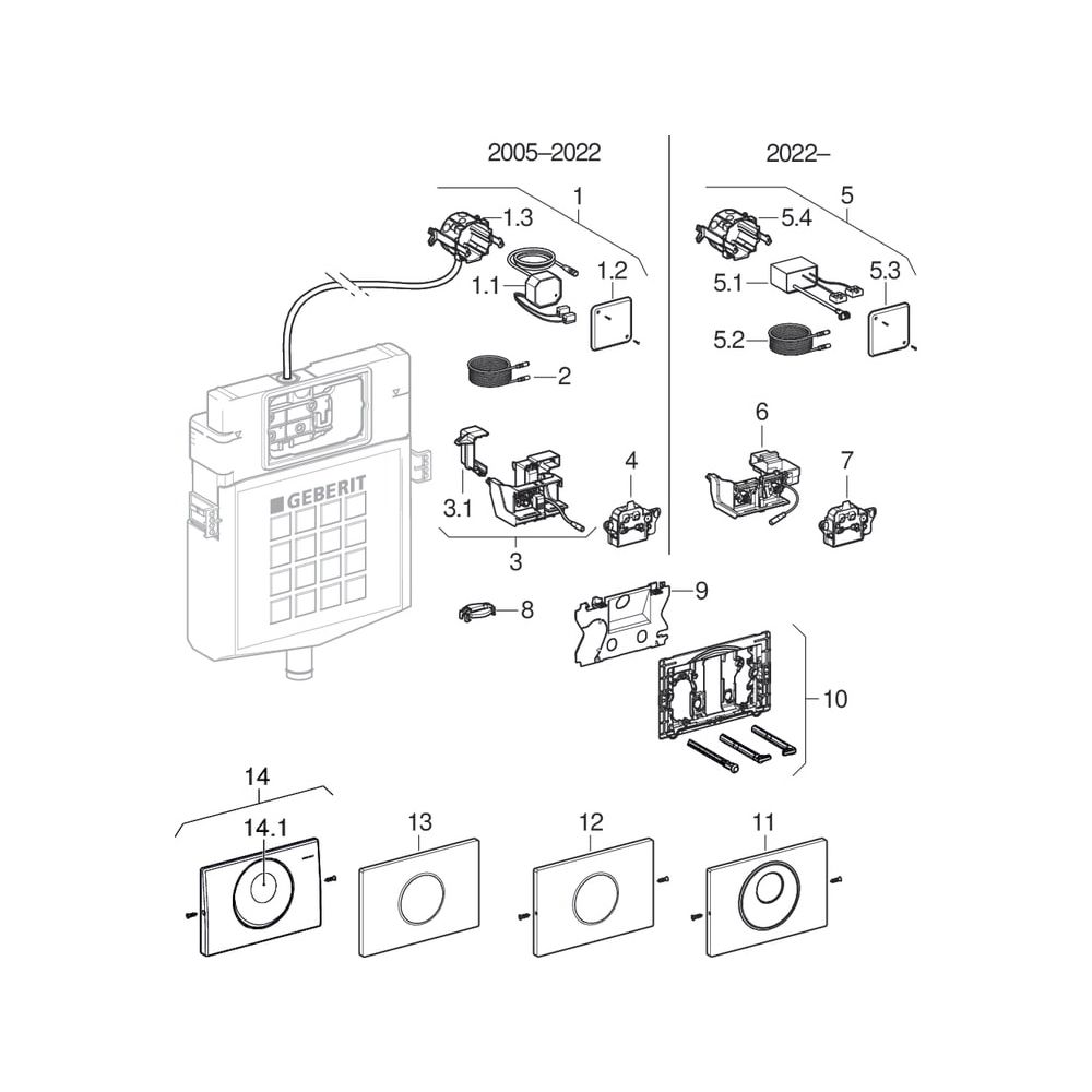 Geberit Sigma10 WC-Steuerung elektronisch Netz, 2-Mengen-Ausl., Edelstahl gebürstet... GEBERIT-115907SN6 4025410531162 (Abb. 10)