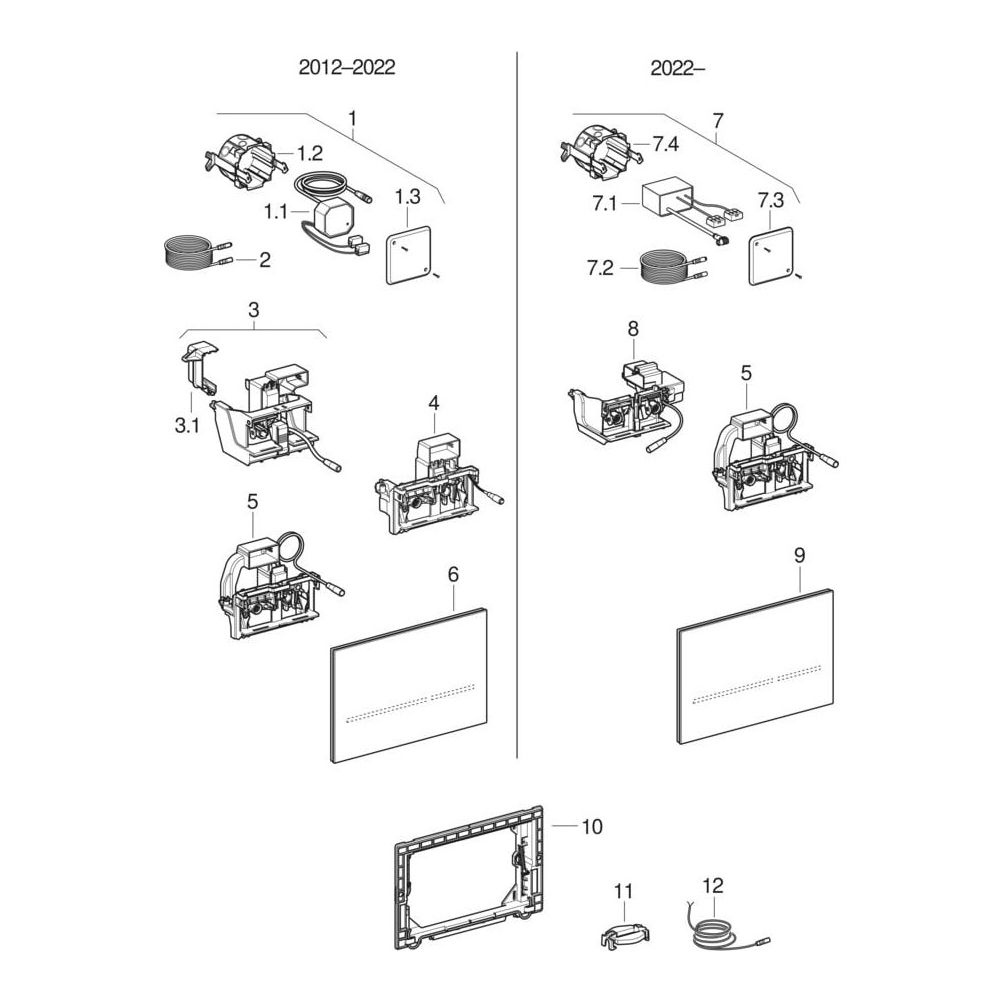 Geberit WC-Steuerung elektronisch Netz, 2-M, mit Sigma 80 Drückerplatte Square, berü... GEBERIT-116090SG6 4025410532114 (Abb. 8)