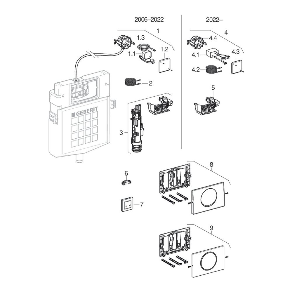 Geberit WC-Steuerung elektronisch Netzbetrieb, für Sigma UP-SK 12cm, für Funktaster... GEBERIT-115897006 4025410531889 (Abb. 4)