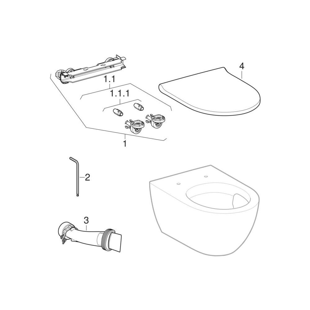 Geberit Acanto Wand-WC-Set Tiefspüler geschlossenes Keramikdesign TurboFlush Weiß, W... GEBERIT-502774001 4025410066831 (Abb. 7)