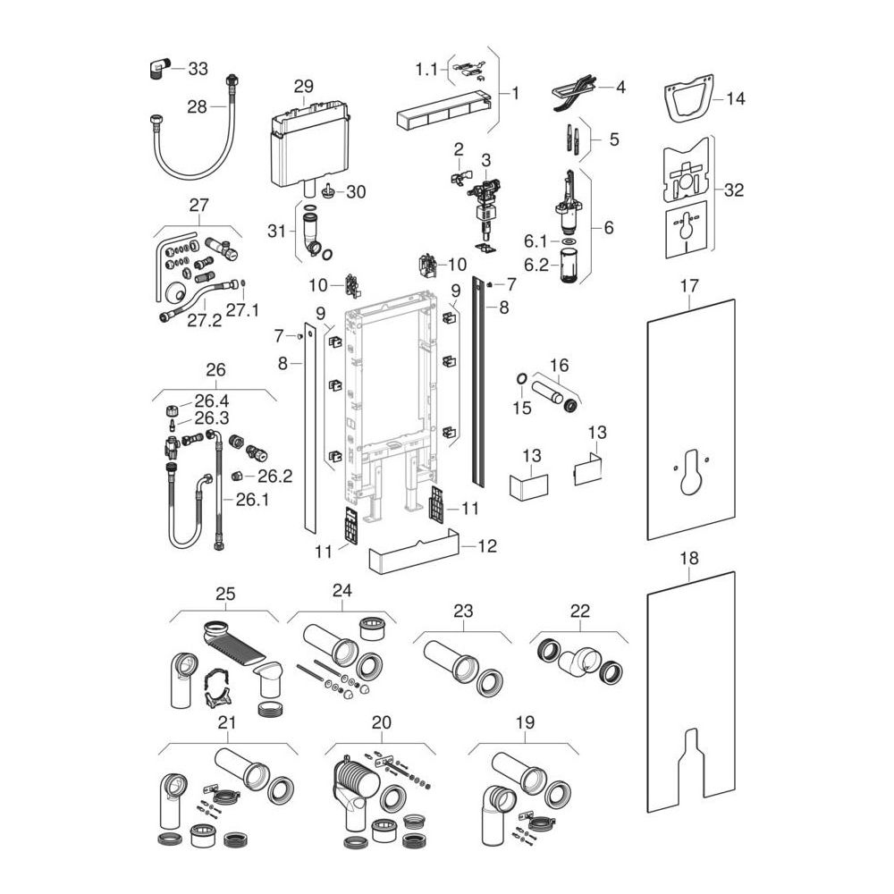 Geberit Monolith Sanitärmodul für Wand-WC, Höhe 114cm, Frontverkleidung aus Glas, Al... GEBERIT-131031SI5 4025416554394 (Abb. 8)
