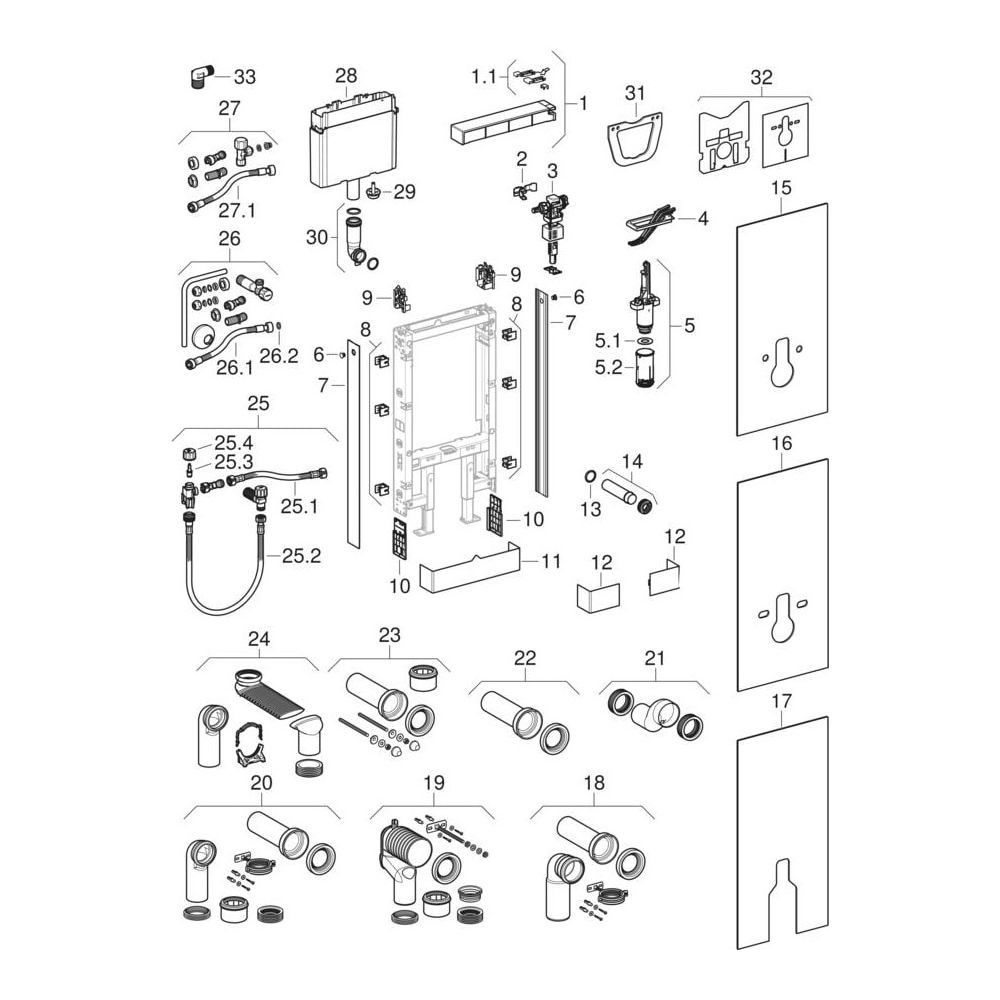 Geberit Monolith Sanitärmodul für Stand-WC, Höhe 101cm, Frontverkleidung aus Glas m... GEBERIT-131003SL5 4025416552307 (Abb. 17)
