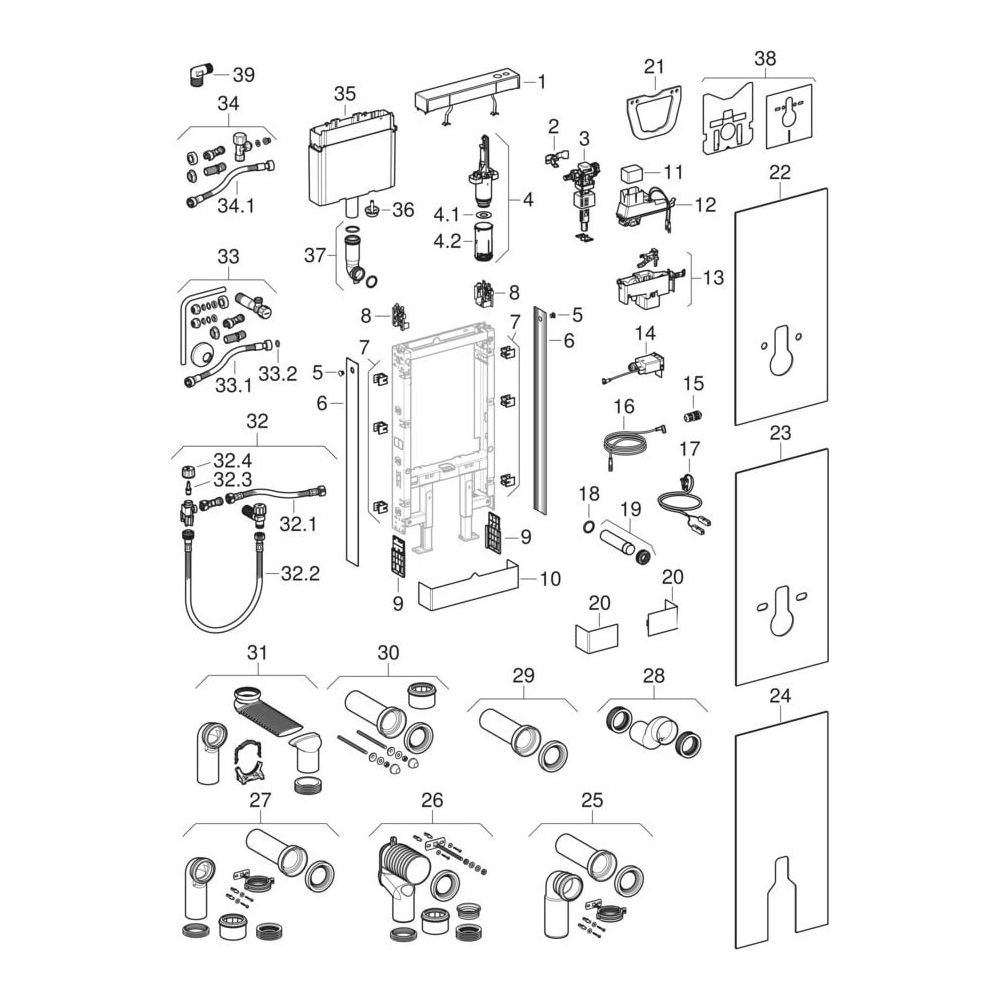 Geberit Monolith Plus Sanitärmodul für Stand-WC 101cm, Frontverkl. Steinzeug Schief... GEBERIT-131203007 4025410762931 (Abb. 14)