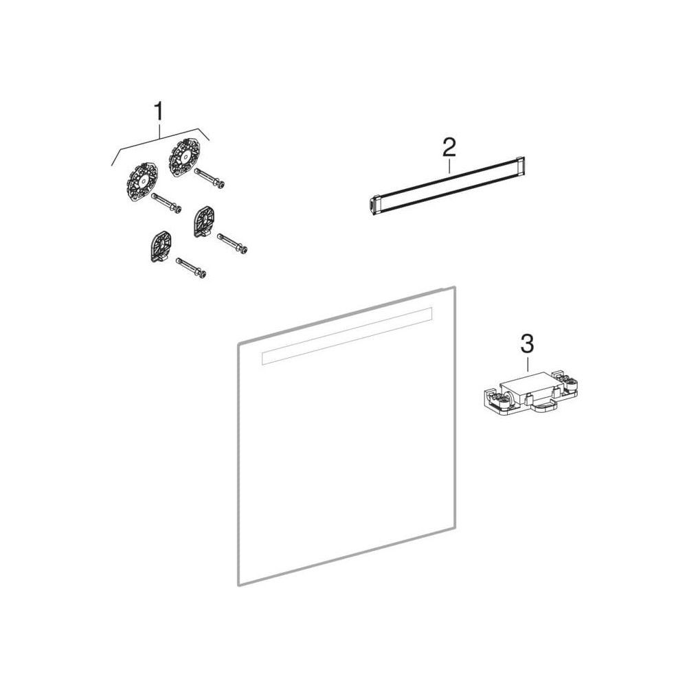 Geberit Option Basic Square Lichtspiegel Beleuchtung oben, 80x90x3cm, Aluminium elox... GEBERIT-502813001 4025410060266 (Abb. 7)