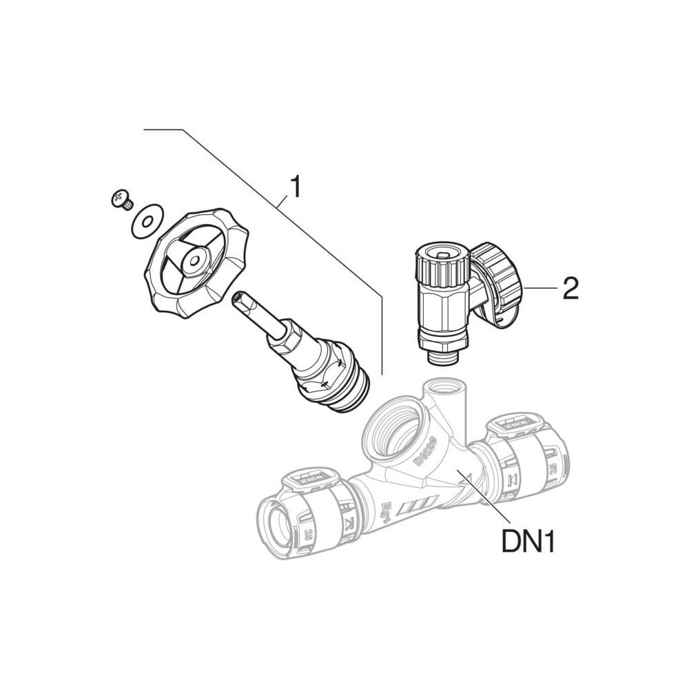 Geberit FlowFit Schrägsitz-Absperrventil CuSn4Zn2PS, d 32mm... GEBERIT-619833001 4025416603665 (Abb. 6)