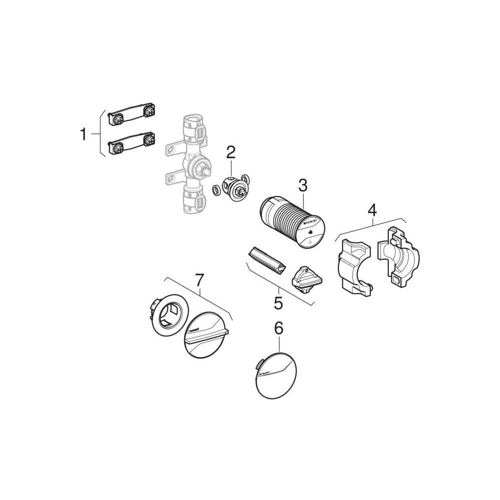 Geberit FlowFit Unterputz-Kugelhahn mit Dämmung, Befestigung, d 16mm, PN 10 bar... GEBERIT-619890001 4025410773272 (Abb. 6)