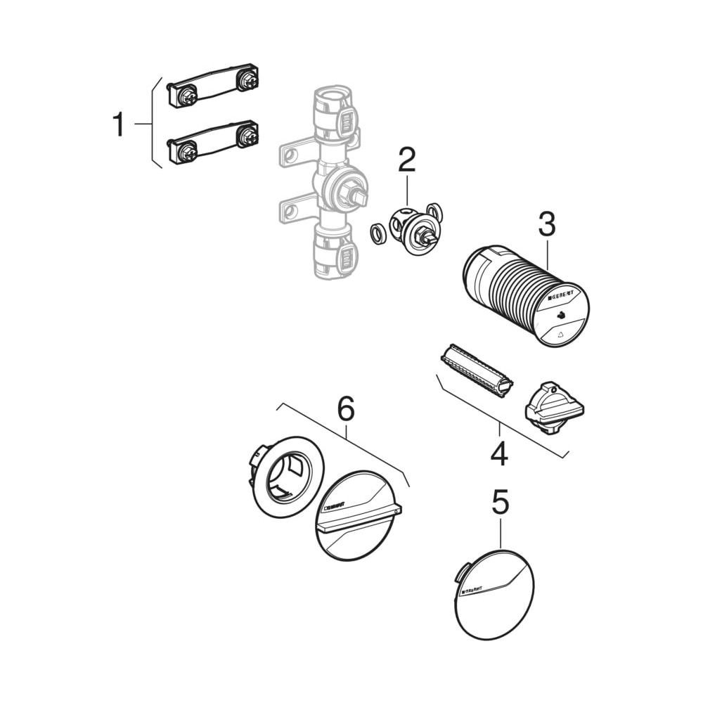 Geberit FlowFit Unterputz-Kugelhahn mit Dämmung, Befestigung, D 25mm, PN 10 bar... GEBERIT-619892001 4025410770363 (Abb. 7)