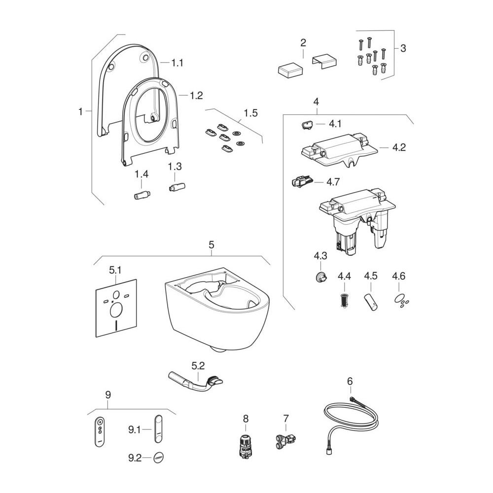 Geberit Dusch-WC AquaClean Alba, Wandhängend, Spülrandlos, KeraTect, 56,5x37,5x40,5c... GEBERIT-146350011 4025410095015 (Abb. 9)