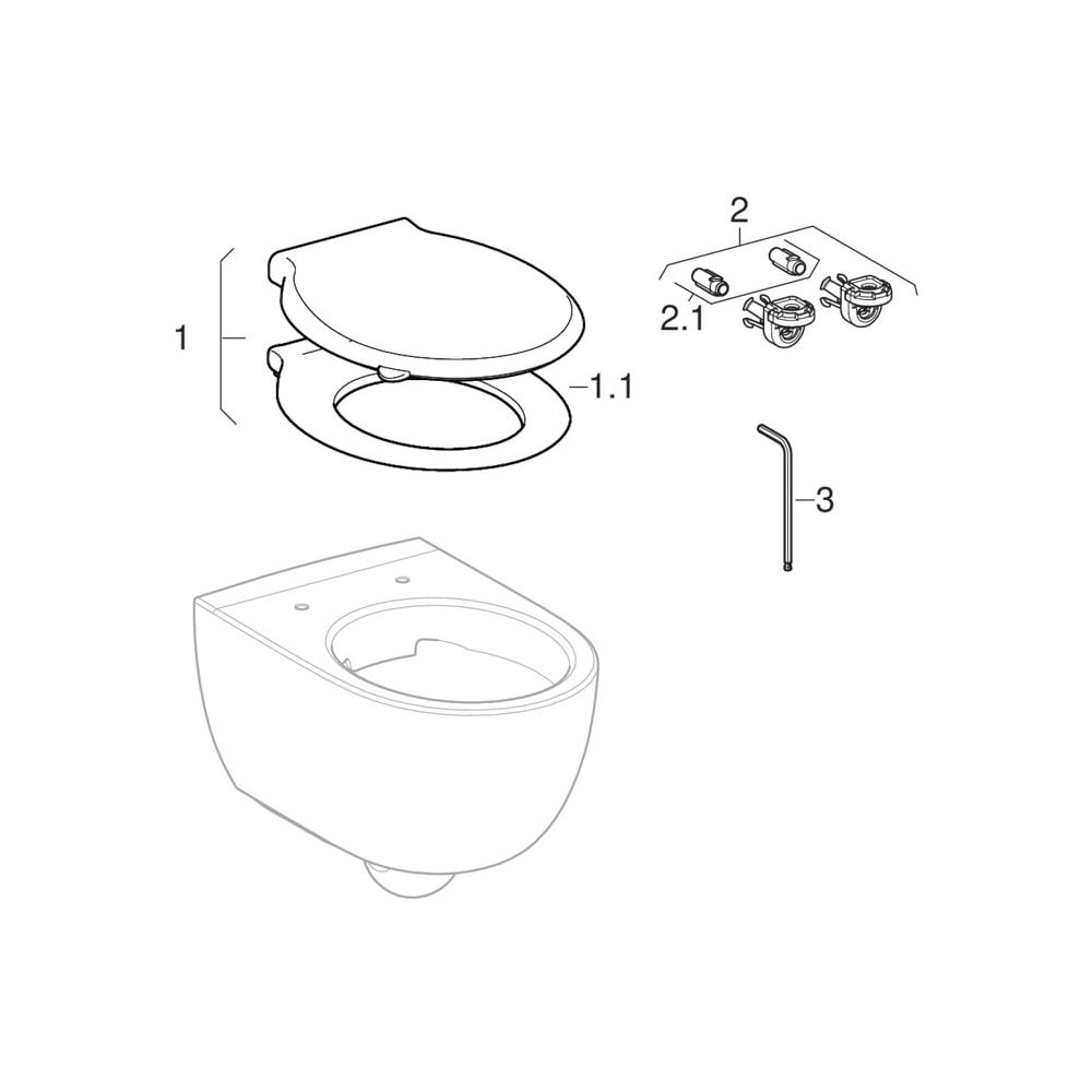 Geberit Renova Comfort Wand-WC Tiefspüler, erhöht, geschlossene Form, Rimfree Tiefe... GEBERIT-500694011 4025416709787 (Abb. 10)