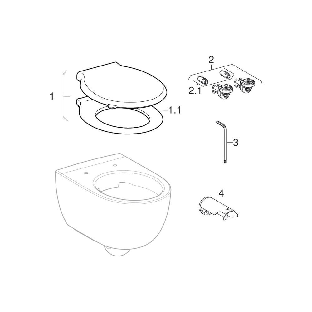 Geberit Renova Comfort Wand-WC Tiefspüler, verlängerte Ausladung, teilgeschlossene ... GEBERIT-500693018 4025410599117 (Abb. 15)