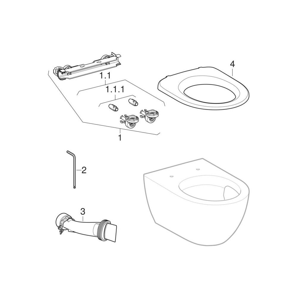 Geberit Acanto Set Wand-WC, mit WC-Sitzring, Tiefspüler TurboFlush, geschlossenes Ke... GEBERIT-502996001 4064746012204 (Abb. 7)