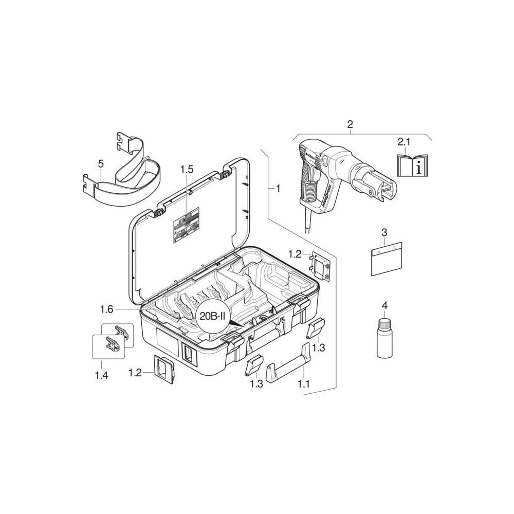 Geberit EFP 203 Pressgerät Typ 2, im Koffer, 230V/50-60 Hz, Steckertyp CEE 7/17, Lei... GEBERIT-691113P21 4025416582397 (Abb. 6)