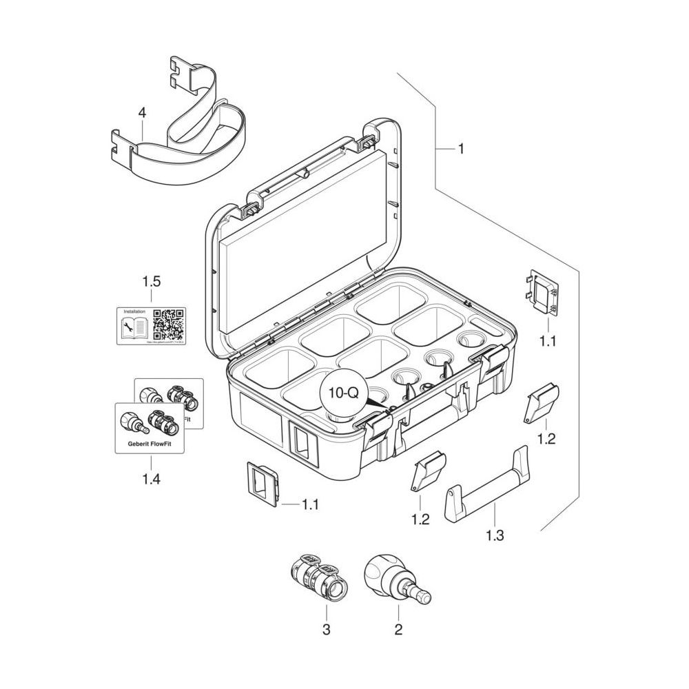 Geberit FlowFit Koffer bestückt mit Entgrat-, Kalibrierwerkzeugen... GEBERIT-655086001 4064746016424 (Abb. 4)