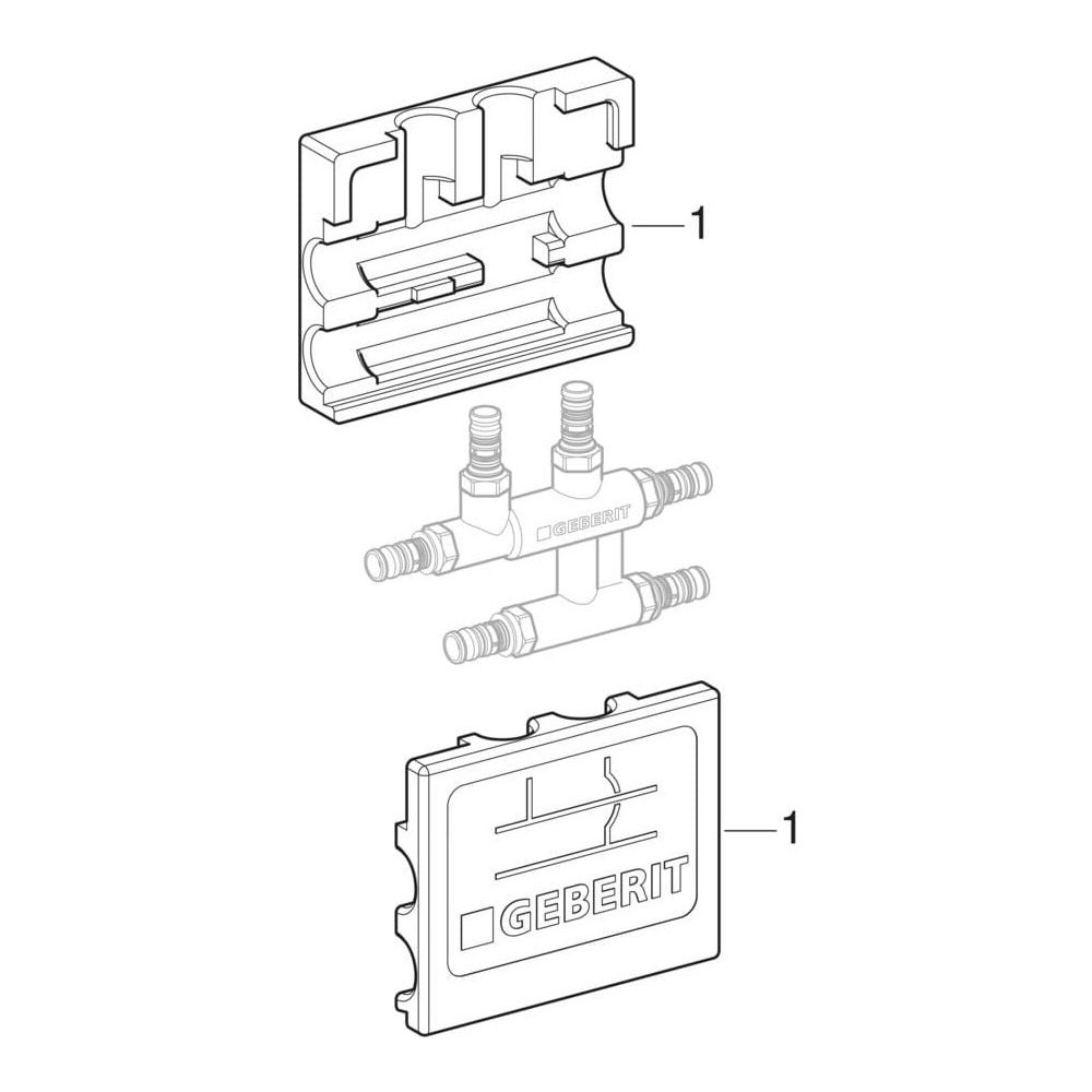 Geberit Mepla Kreuzungs-T-Stück mit Dämmbox, CW617N, d 26mm, d1 16mm, d2 20mm... GEBERIT-613312005 4025416678809 (Abb. 8)