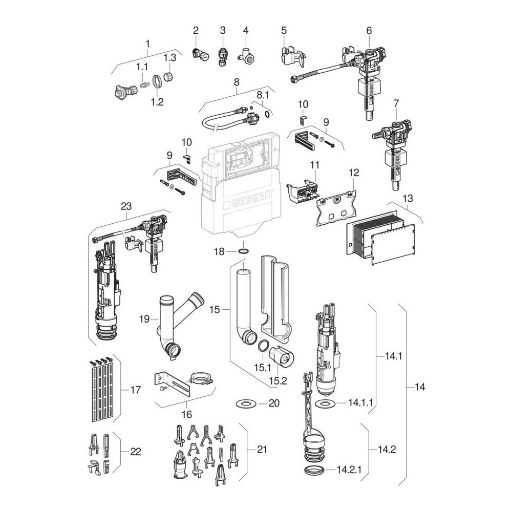 Geberit GIS Element für Wand-WC 114cm mit Sigma Unterputzspülkasten 12cm... GEBERIT-461311006 4064746032998 (Abb. 7)