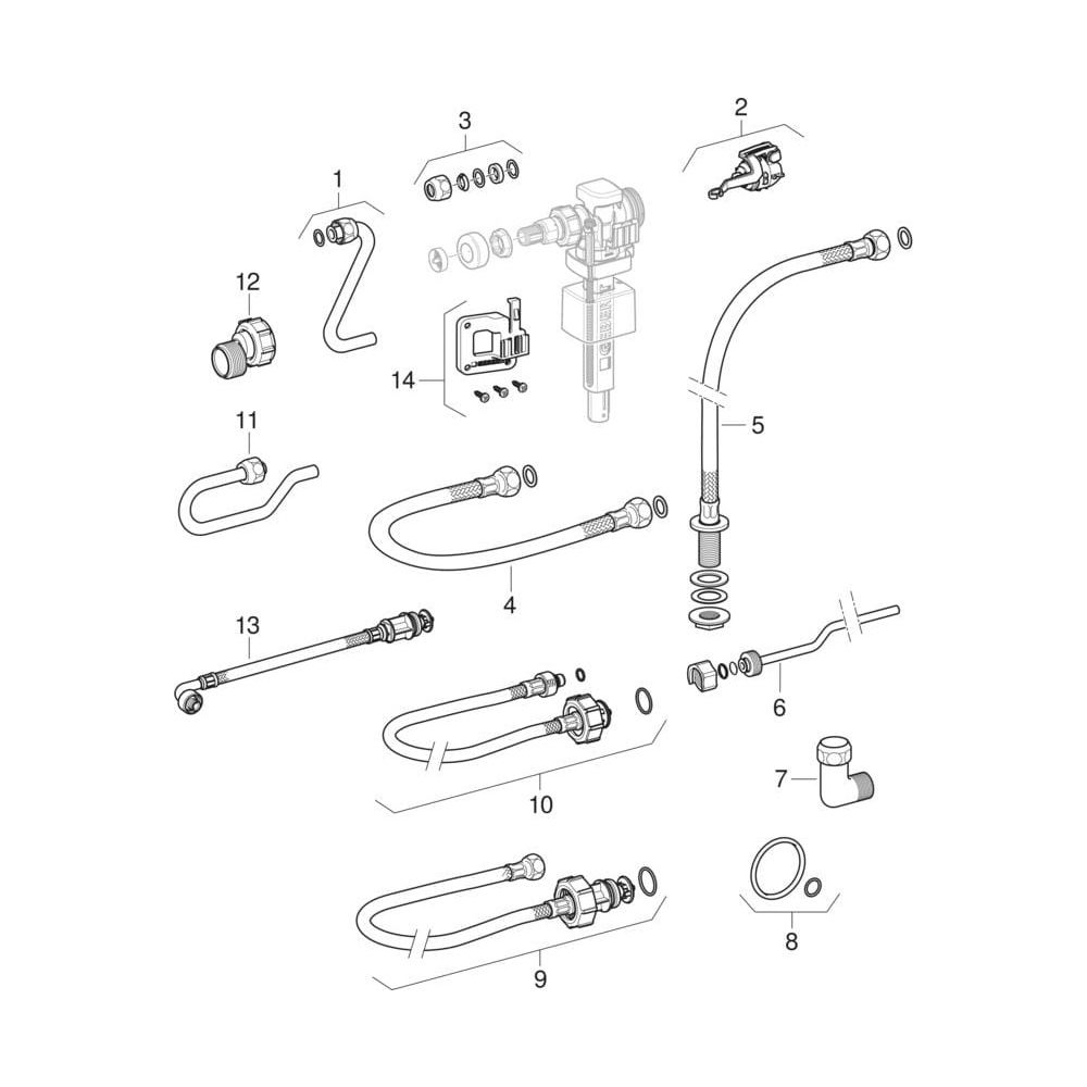 Geberit KombifixBasic Element für Wand-WC 108cm, mit Delta Unterputzspülkasten 12cm... GEBERIT-110100001 4025416799856 (Abb. 20)